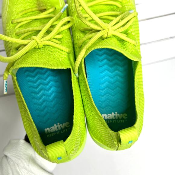 Native Shoes Size 9 Apollo Mercury Liteknit Sneakers Neon Green Light Athletic main image 5